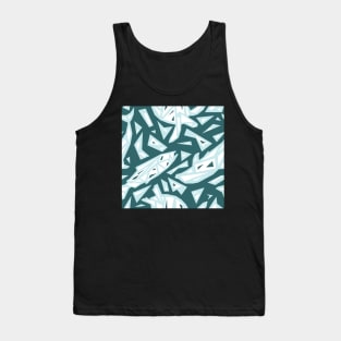 Water Spirit Animals - Salmon, Dolphin, Sea Turtle Pattern Tank Top